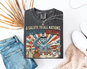 A Salute To All Nations But Mostly America Shirt, Sam the Eagle, Muppet Vision 3D, Patriotic World Tee, 4th Of July, Epcot Shirt