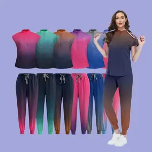 A New Era of Scrubs: Professional Unisex Medical Work Uniform Two-Piece Set - Soft Matte Jogging Outfit for Men & Women Comfort-Driven Design for Dedicated Health Workers Womenswear Clothes Workwear Basic Casual