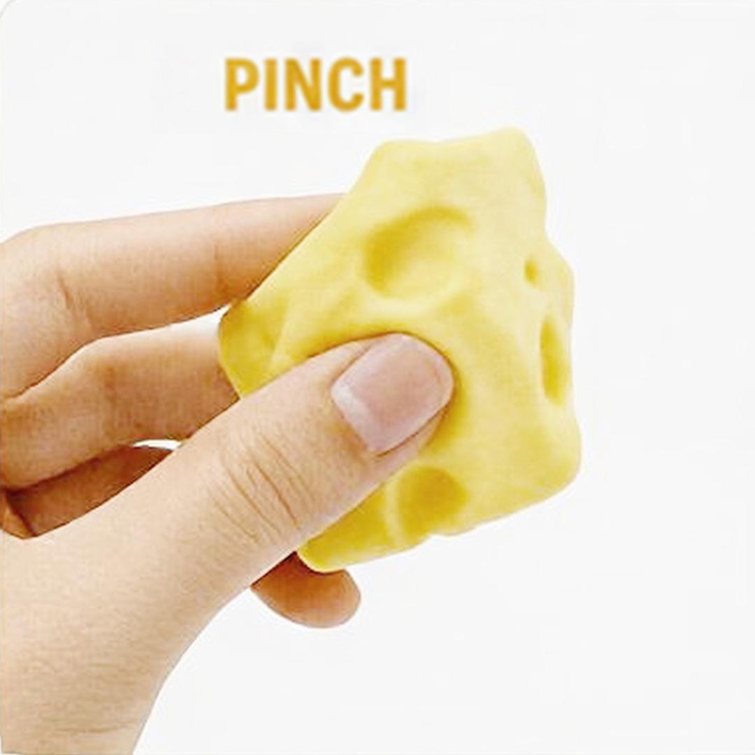 Cheese Squishy Stress Toy – Soft Squeeze Fidget Cube for Anxiety Relief, Sensory Play & Focus, Non-Toxic TPR Stress Ball for Kids & Adults