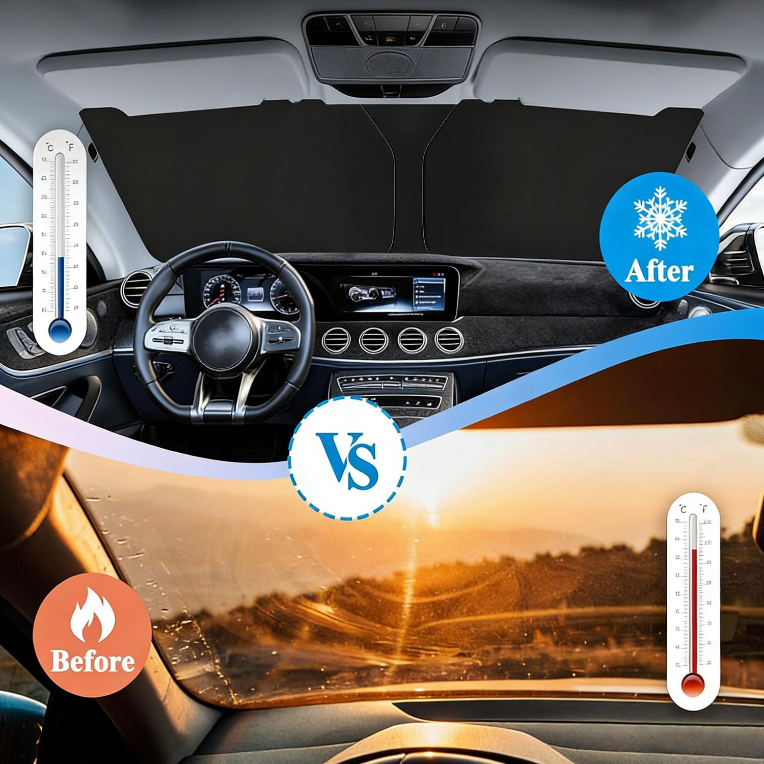 Iridescent Car Windshield Sun Shade, Foldable UV & Heat Blocker, Reflective Protector for Sedan SUV Iridescent Car Windshield Sun Shade, Foldable UV & Heat Blocker, Reflective Protector for Sedan SUV