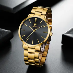 CHEETAH CH1615 GEM - Men's Minimalist Gold Black Face Watch Waterproof
