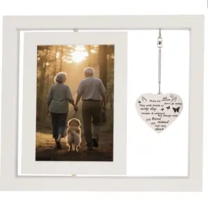 Modern Sympathy Gifts for Loss of Loved One Bereavement Memorial Picture Frame for Mom Dad Relative Condolence Funeral In Memory of Loved One Remembrance Photo Frame Gift Fits Display Two 4x6 Photos White