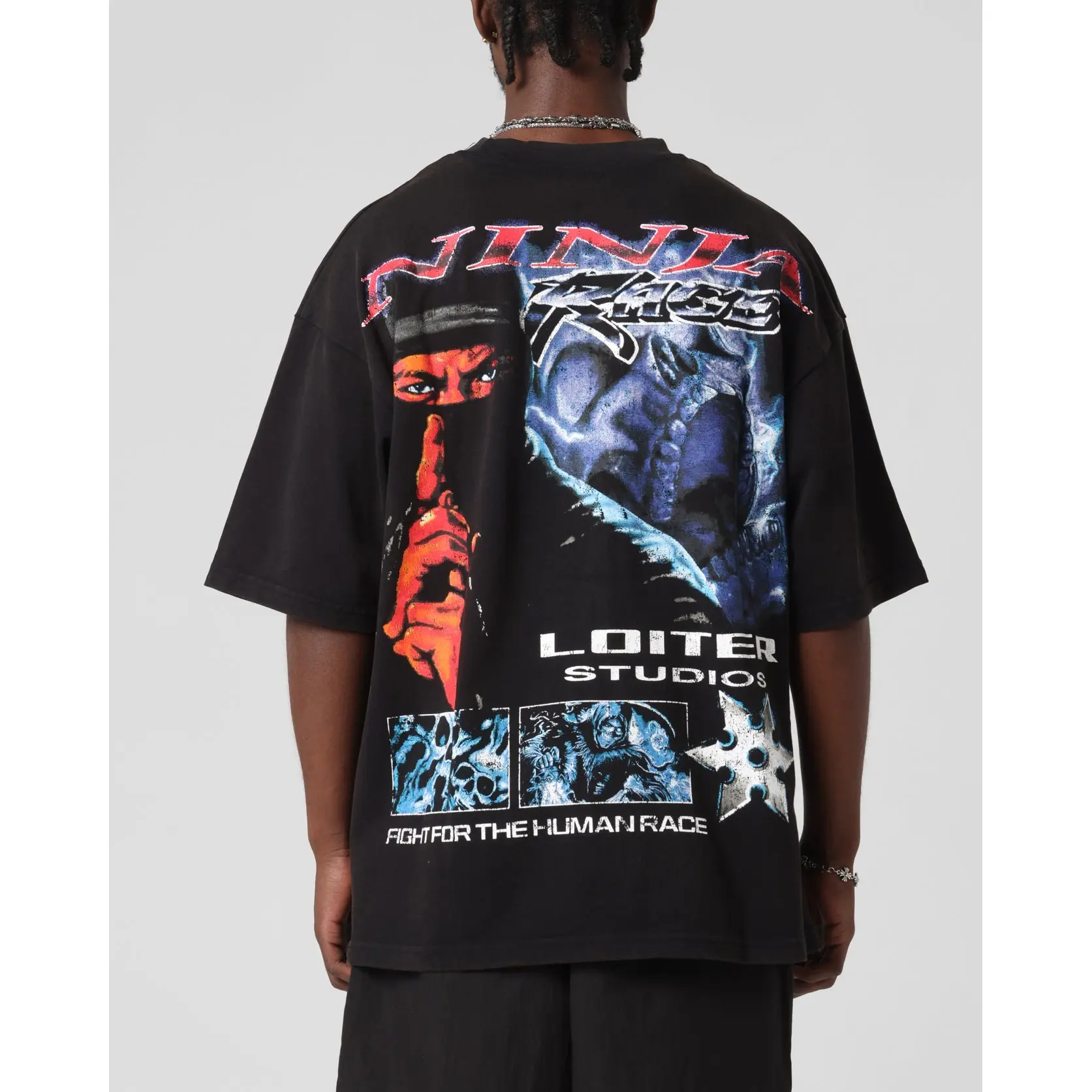 Loiter Ninja Vintage T-Shirt Vintage Black