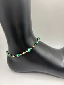 Green Evil Eye Anklet