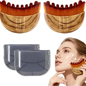 Dry Brush Face Foundation Brush, Facial Contouring & Lymph Drainage Tool, Sunscreen SPF Makeup Brush, Neck Care Massager, Single Cosmetic Brush