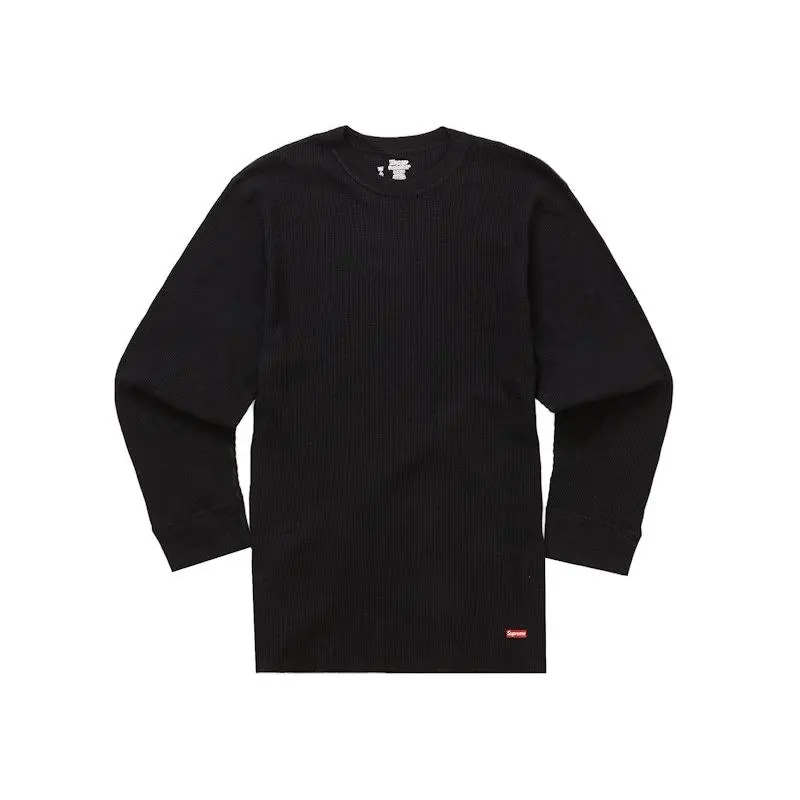 Supreme Men's Hanes Thermal Crew (1 Pack) Black, from StockX
