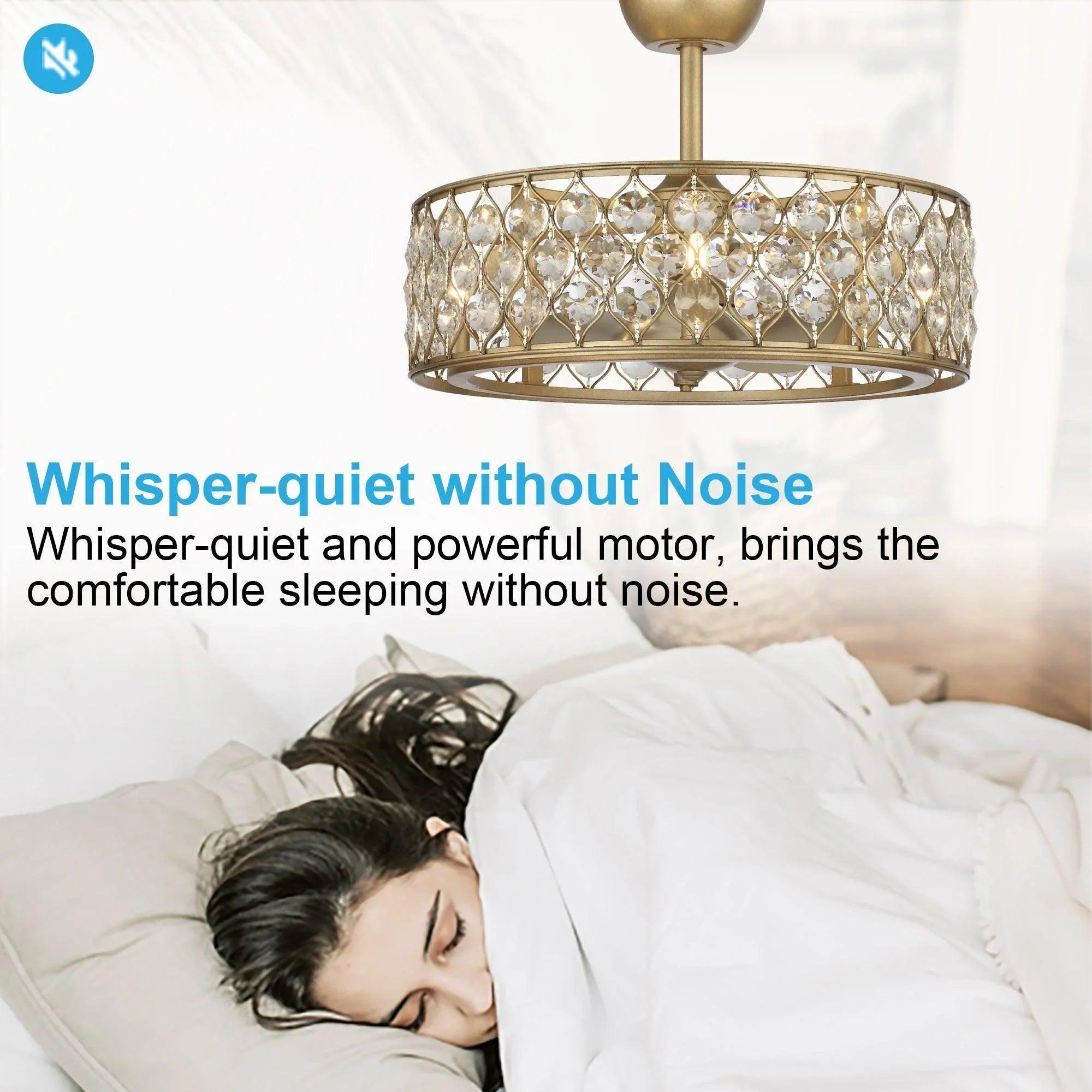 25" Modern Crystal Fandelier, Downrod Mount Ceiling Fan with LED Light & Remote Control 25" Modern Crystal Fandelier, Downrod Mount Ceiling Fan with LED Light & Remote Control