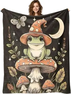 Frog Blanket Frog Decor Cozy Animal Throw Super Soft Plush Flannel Fleece Blanket Gift for Kids Adults Men Women Ultra Warm Lightweight Flannel 50X40 Machine Washable Anti-Static