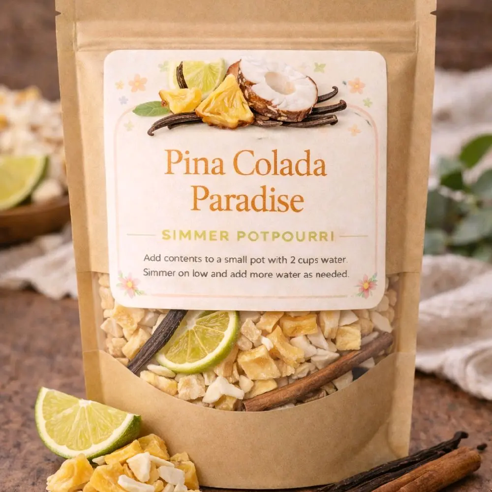 Pina Colada Paradise Simmer Potpourri | Tropical Pineapple Coconut Fragrance | Natural Stovetop Aroma | Handcrafted for Summer Home Aromatic Scent Kitchen