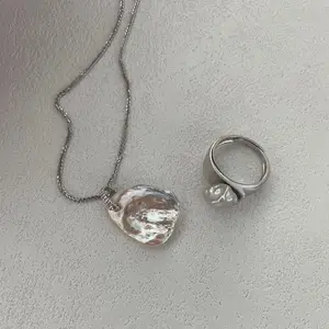 Irregular Petal Baroque Pearl Necklace for Women Sculptural Organic Fine Jewelry Piece