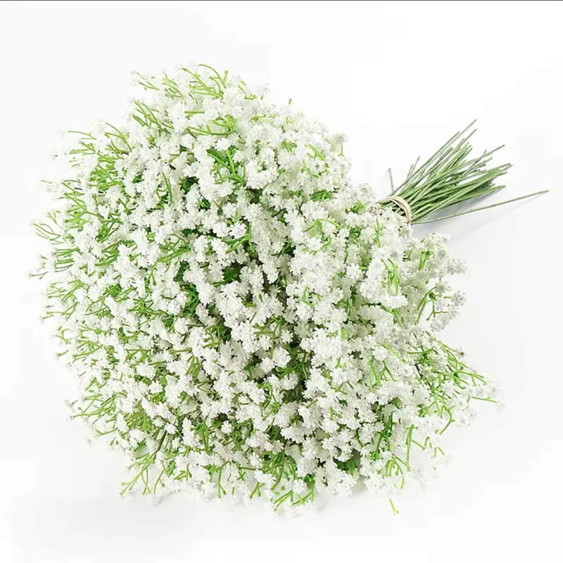 Real-Touch Artificial Baby's Breath Gypsophila Bouquets with Initial Accents, Decorative Plastic Flower Arrangements for Wedding Centerpiece & Daily Floral Home Decor, Casual Creative Craft Supplies