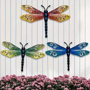 Vintage Dragonfly Design Wall Art, Dragonfly Wall Decor, Modern Outdoor Fence Art Decoration, Home Exterior Garden Decoration Supplies, Garden Accessories
