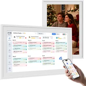 15.6 Inch Digital Calendar Chore Chart 1920 * 1080P  Touchscreen Interactive Display   Calendar for Family Organizer Schedules Desk & Wall Mount Digital Planner White
