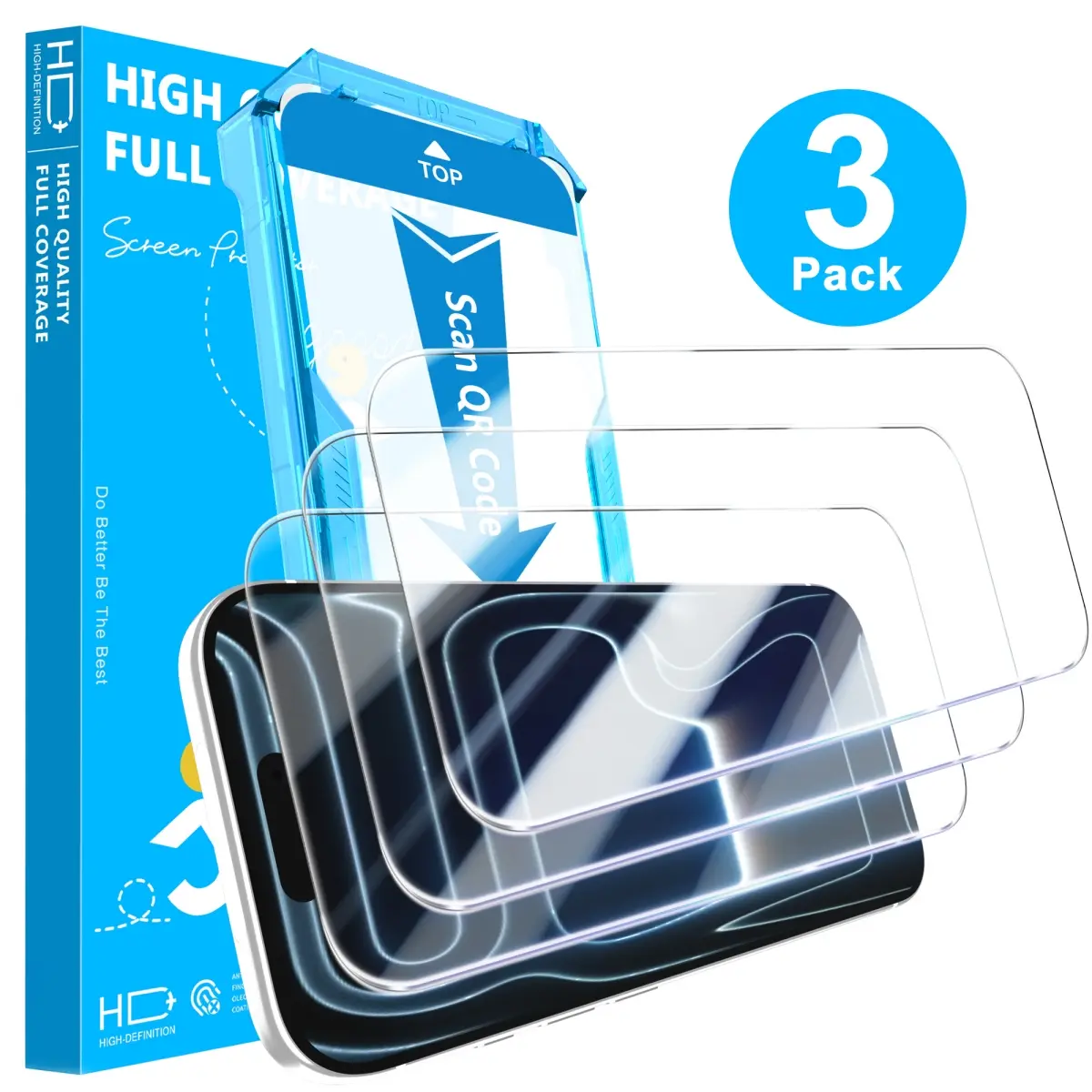 JavoYion 3-Pack for iPhone 17 Pro Max Screen Protector - 9H Tempered Glass, Anti-Spy, Anti-Scratch, Ultra-Smooth Touch, Easy Install  , Ultra-Smooth Touch  , Crystal Clear,   Kit, HD Clarity