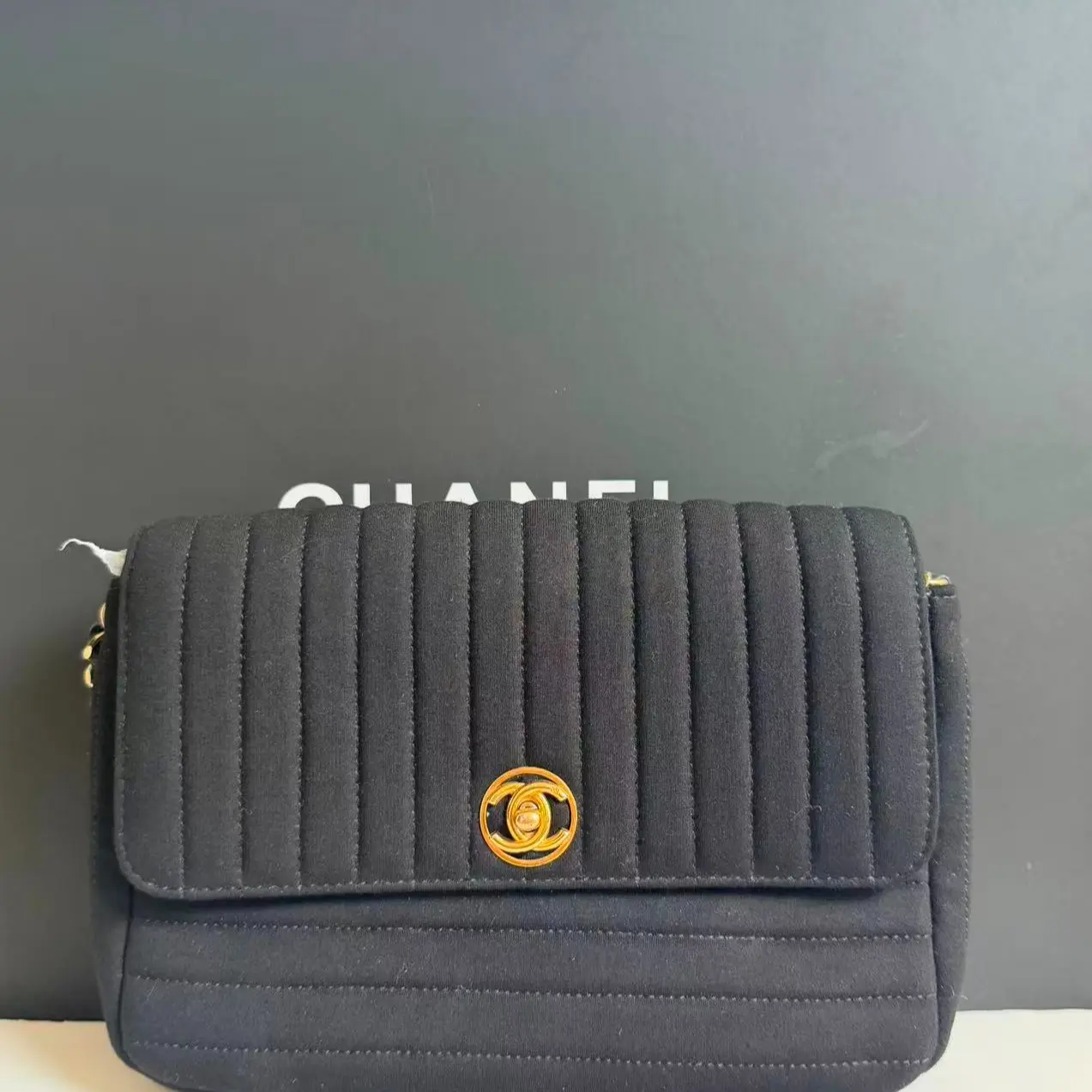 Pre-owned CHANEL Black Patch work Shoulder BAG CC0232