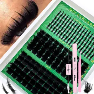 300D 200D 160D 120D 100D 80D 60D Lash Clusters, 290pcs/285pcs/255pcs/235pcs/190pcs, D Curl Natural Look, Individual Lashes Extension