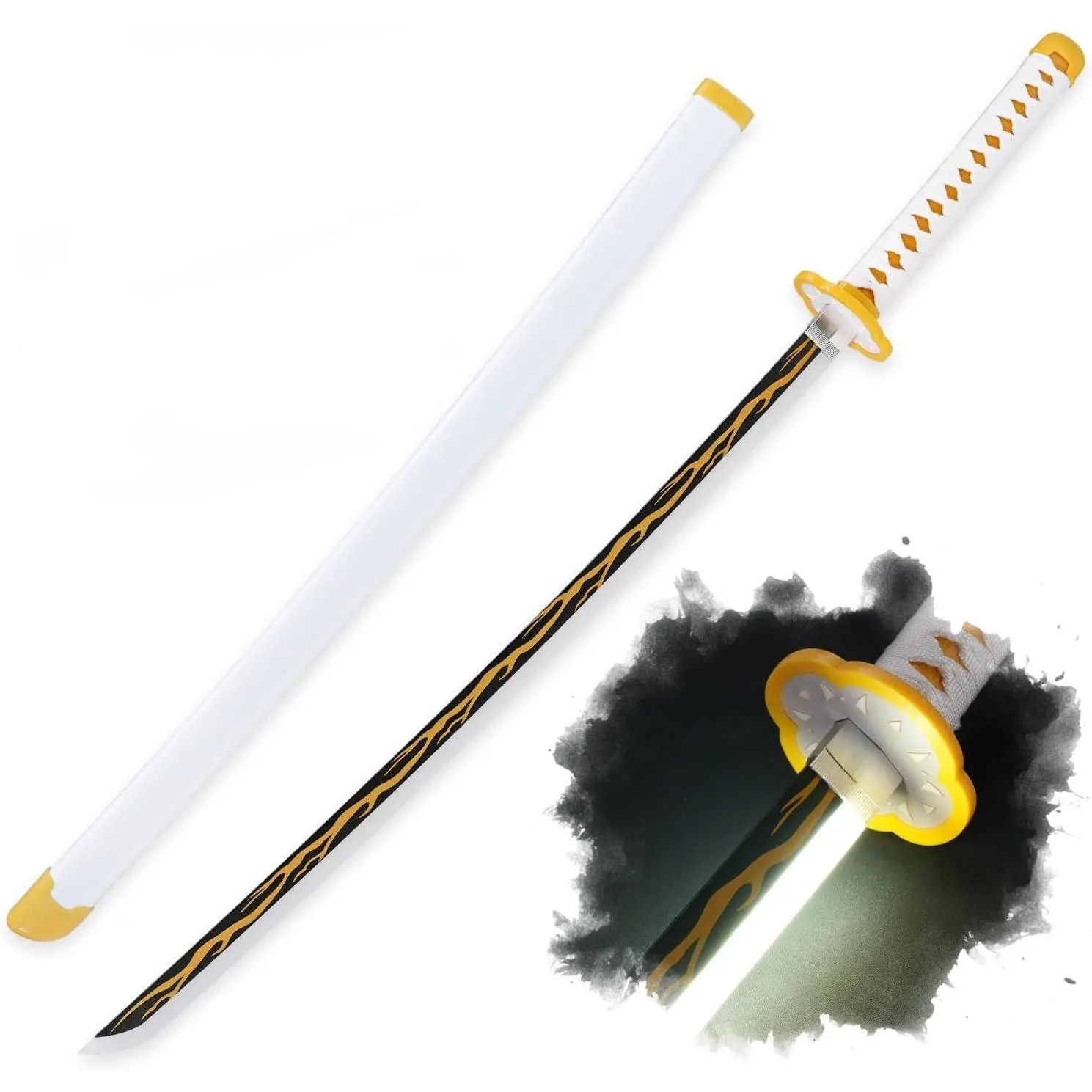 Light Up Demon Slayer Zenitsu Sword - 40 inches Plastic Anime Cosplay Prop Light Up Demon Slayer Zenitsu Sword - 40 inches Plastic Anime Cosplay Prop