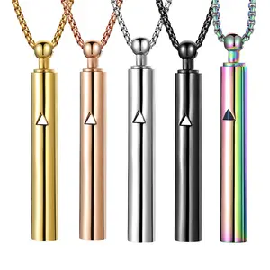 Anti-Anxiety Breathing Necklace, Whistle Shape Pendant for Stress Relief, Quit Smoking Aid & Yoga Meditation, Titanium Steel Anxiety Reliever Necklace with Adjustable Chain for Men and Women, Calm Breathing Tool for Stressful Moments