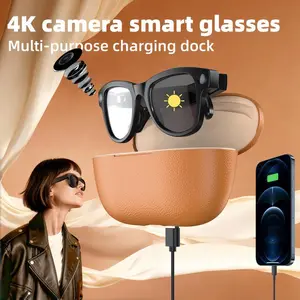 [Popular New Arrival] 2026 New-Generation Ultra 4K Smart Camera Glasses – Featuring AI image recognition, real-time translation, a charging case (can also serve as a power Chargeable Headsets