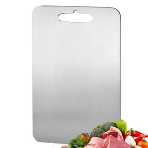 Stainless Steel Chopping Board, Metal Chopping Boards, 1 Piece Double Sided Food Grade Chopping Board, Kitchen Cutting Board, Cooking Cutting Board for Meat, Fruit, Vegetable, Durable Chopping Board