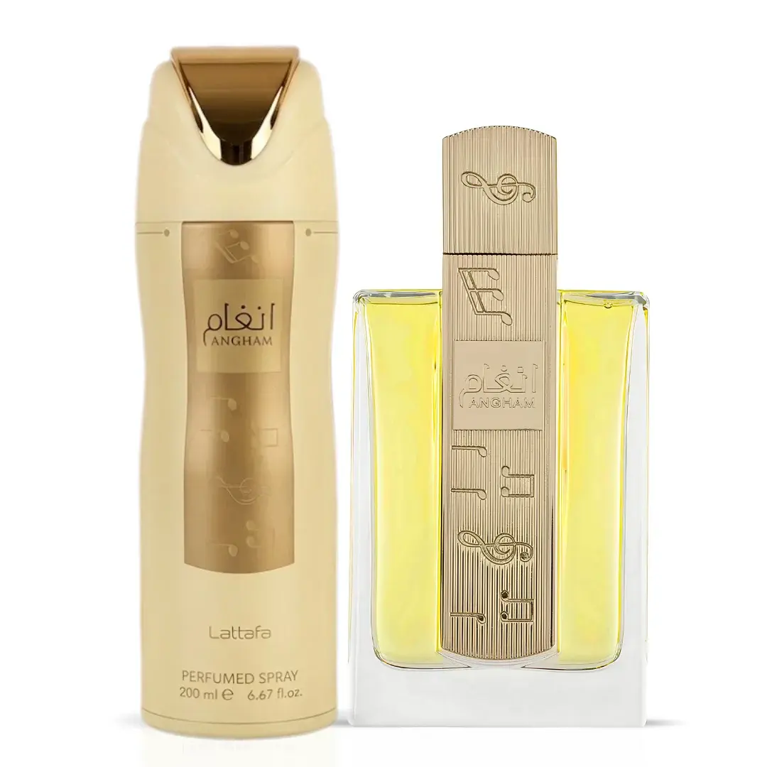 Angham Eau de Parfum Spray & Perfumed Body Spray 100ml (3.4 oz) by Lattafa (Bundle) Angham Eau de Parfum Spray & Perfumed Body Spray 100ml (3.4 oz) by Lattafa (Bundle)