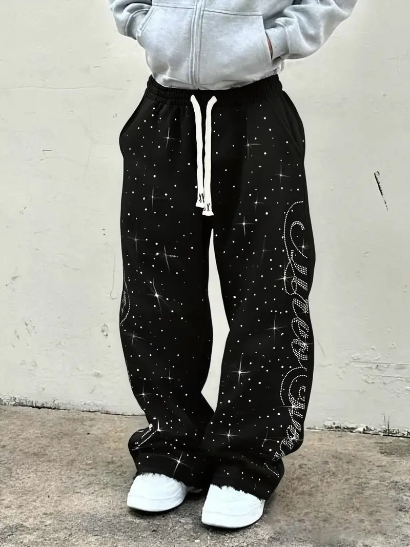 rhinestone sweatpants baggy - TikTok Shop