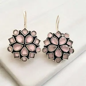 Shikha Oxidized Pink Earrings