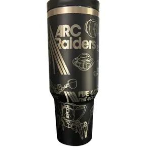 Arc Raiders Tumbler - Black withSpace-Themed Design for Travel and Daily Use