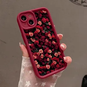 Feminine Soft Case for iPhone11/12/13/14/15/16/promax/x/xs/xr/xsmax Case Red rose Durable, Ultra Slim, Cute and Practical | Lightweight Protective Case for Her