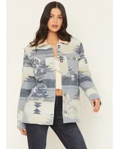 Bluerose Southwestern Floral Print Shera Lined Jacket