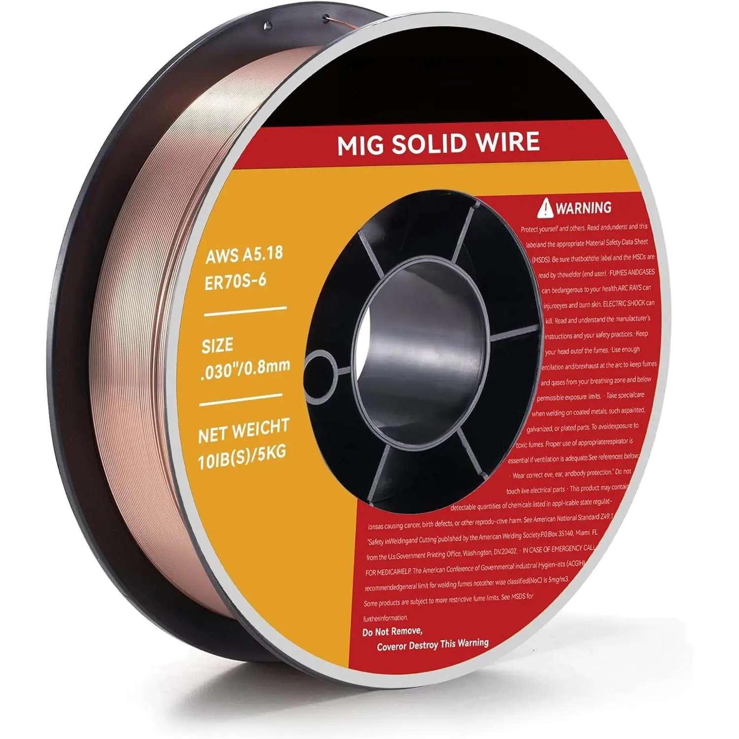 Mig Welding Wire - ER70S-6 .030"(0.8 mm)- 10 Pound Spool - Mild Steel MIG Solid Welding Wire,Low Splatter and High Levels of Deoxidizers