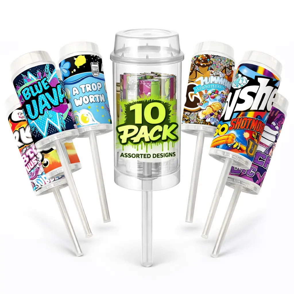 10 Pack Push Up Plastic Storage Containers  Assorted Designs Reusable Packaging