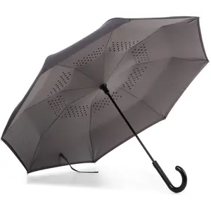 Inbrella reverse close umbrella with invisible water repellent coating auto close inverted dripless and stormproof for rainy weather