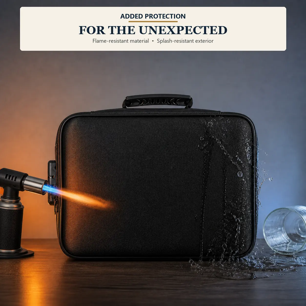 Fireproof Document Case with Combination Lock - 10L Flame-Proof Splash-Resistant Storage Bag with Compartments, Portable Office/Home Organizer for A4/US Letter Documents, Certificates, Tablet
