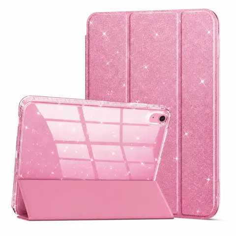 Shiny Crystal Leather Tablet Casing for 11th Gen 11in & 10th Gen 10.9in iPad, Protective Stand Cover with Pencil Holder, Auto Wake/Sleep, Shockproof for Girls