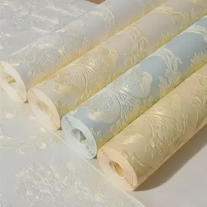 A roll of 20.86*236.22 inch self-adhesive European-style embossed 3D patterned wallpaper, Peel and Stick Wallpaper Designs, peel and stick, easy to cut and install, suitable for bedrooms, living rooms, TV backgrounds, and studies