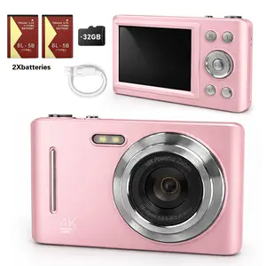 Digital Camera 16x Zoom with Image Stabilization, Dual Rechargeable Batteries, Includes 32GB Memory Card and Reader, Portable Vlogging Camera