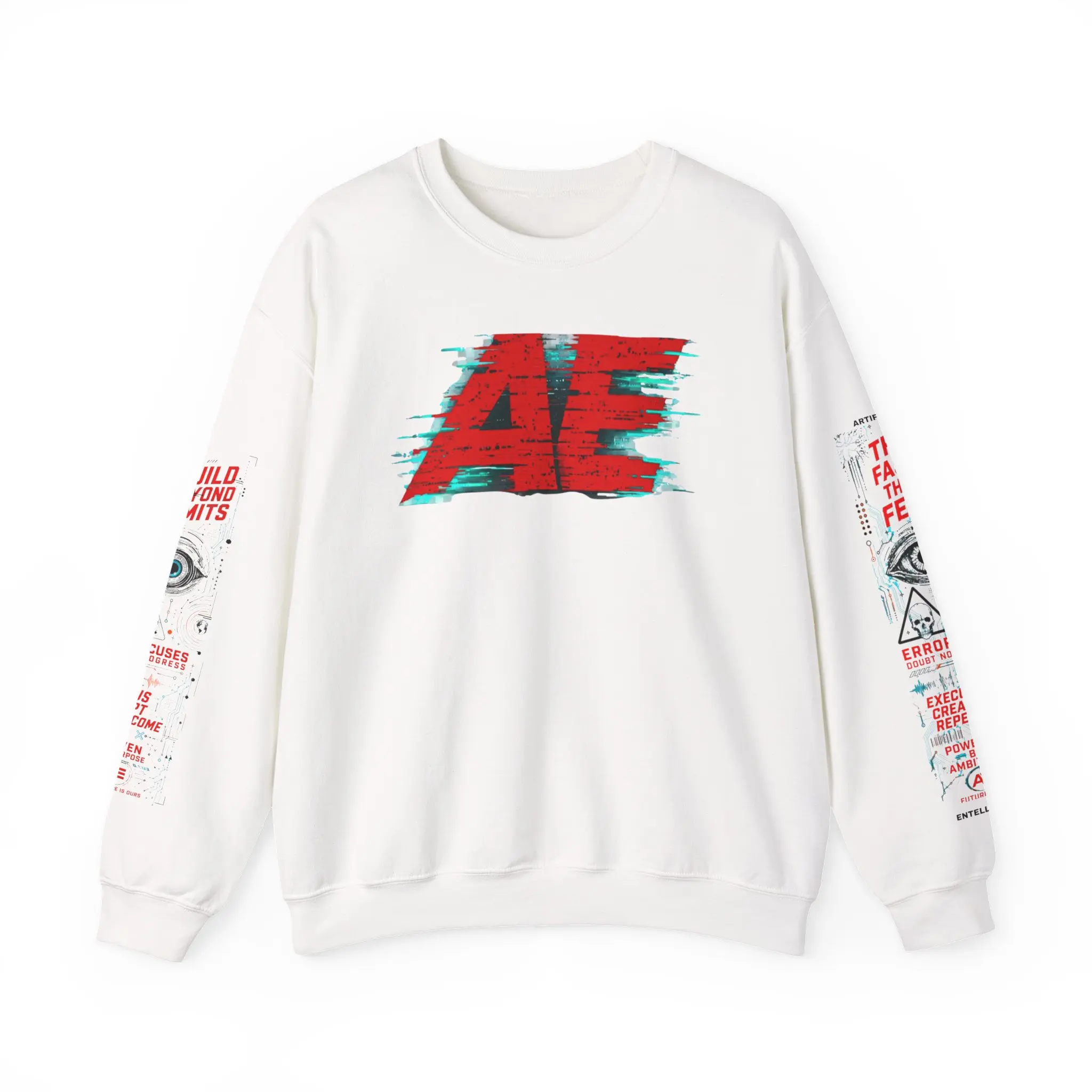 AE Distressed Logo Crewneck Sweatshirt | Graphic Sleeve Print