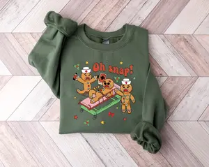 Christmas Nurse Sweatshirt, Oh Snap Funny Gingerbreads Bone Snap Shirt, Hospital Christmas Party Winter Sweater, School Nurse Christmas Shirt