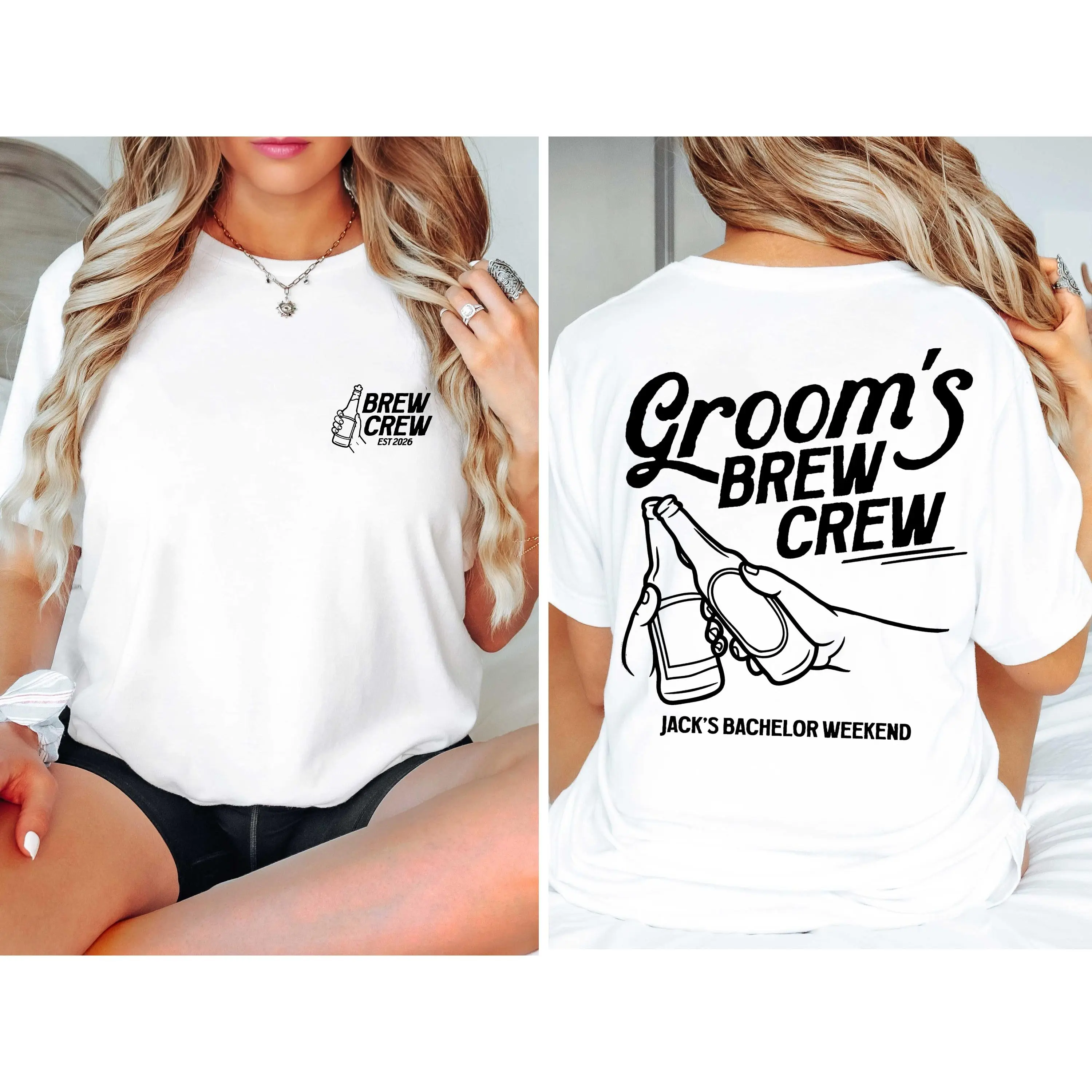 Bachelor Party Shirt Personalized Brewery Tour Tee Groom’s Brew Crew T-Shirt Matching Groomsmen Outfit for Bachelor Weekend