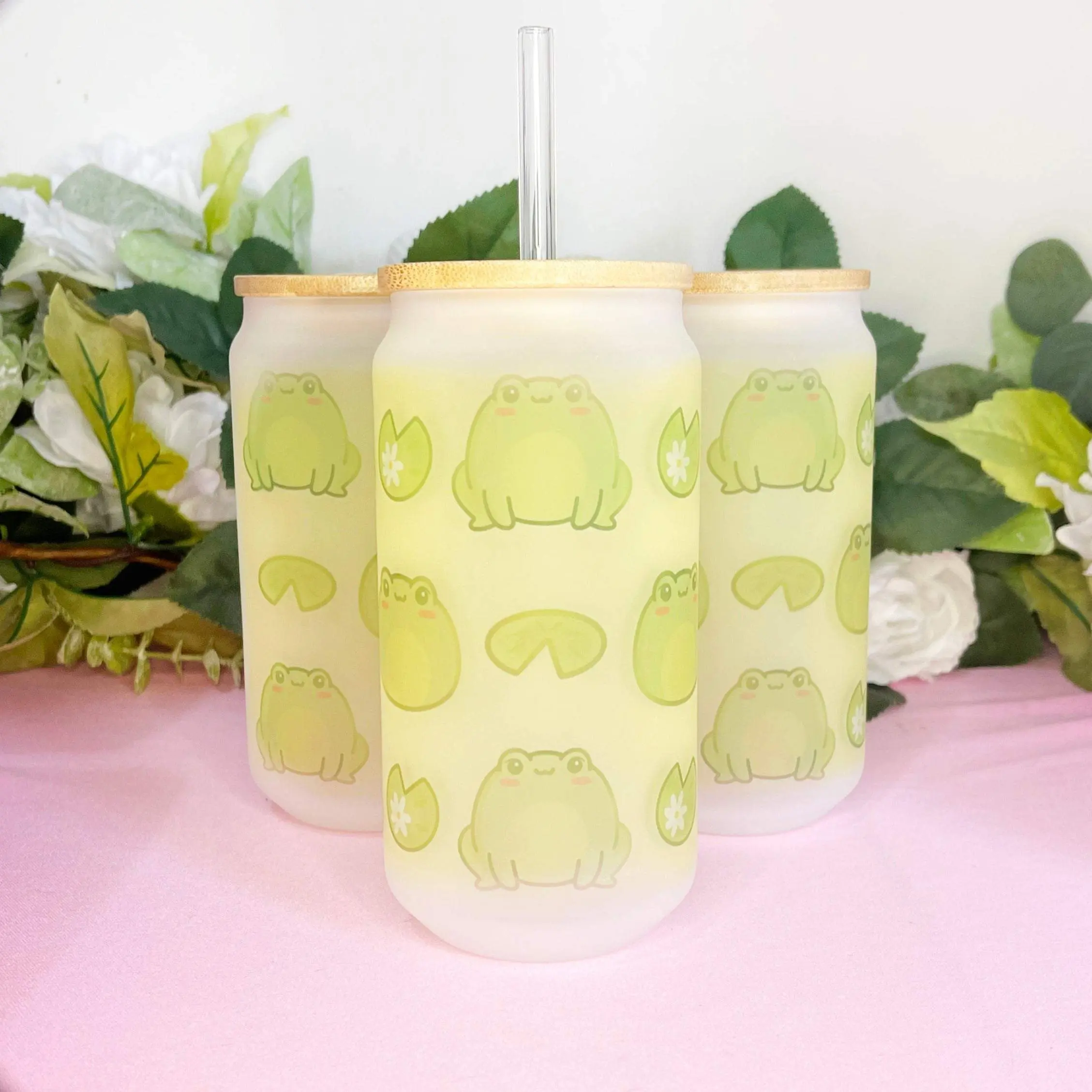 Kawaii Frog Glass Cup