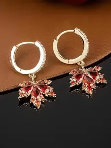 Maple Leaf Design Hoop Earrings, Fashionable Jewelry for Women, Trendy All-match & Exquisite Jewelry for Birthday Gift, Fashion Jewelry Accessories
