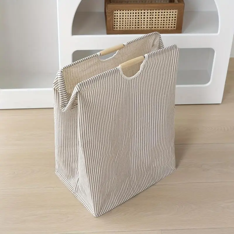Large Capacity Foldable Laundry Basket, 1 Count Portable Clothes Toy Doll Book Storage Basket with Handle, Home Organizer for Bathroom Bedroom Living Room