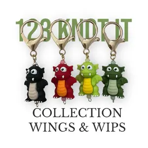 Wings & WIPs set of 4 large clasp stitch markers for crocheting