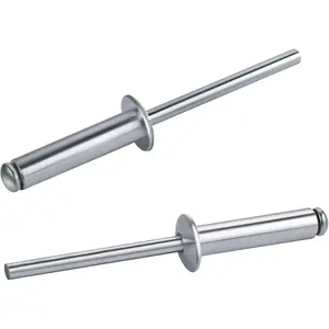 100PCS 1/8'' x 3/4'' (3.2mm x 20mm) Aluminum Blind Pop Rivets with Aluminum Grip and Steel Mandrel