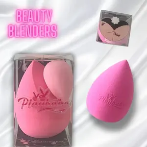 Playbabe Beauty Blender Set with Large Blender for Foundation Application & Smaller Blender for Concealer Application - Fun Logo Design