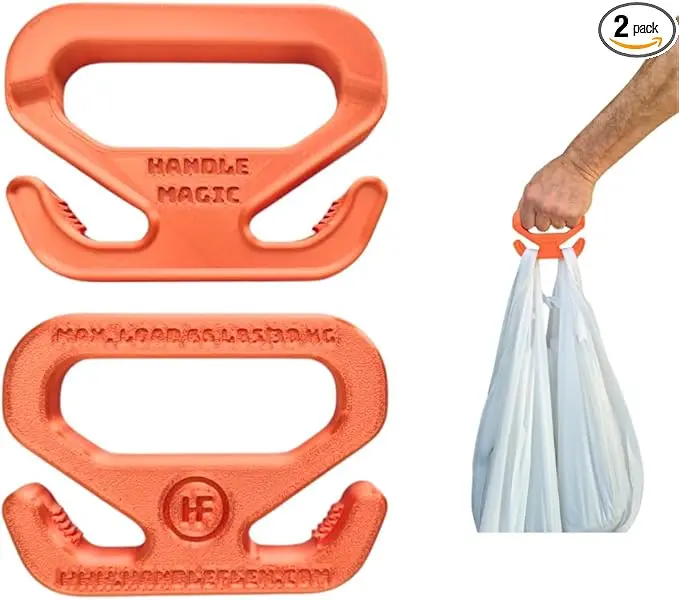 The Amazing Handle Magic Heavy-Duty Bag Carrier — 66+ lbs Support, Pat. Pend. Grip Teeth, Ergonomic, Lightweight & Pocket-Size — Made in USA