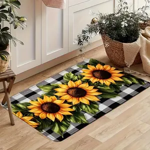 Spring Sunflowers Kitchen Mat, Decorative Carpets, Anti-Slip, Soft, Easy to Clean, Suitable for Bedroom, Living Room, Dining Room Carpets, Kitchen, Bathroom And Entrance Hall Door Mat, Laundry Room Floor Rug