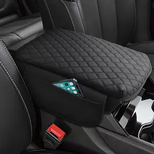 Custom for Center Console Cover Jeep Grand Cherokee WL 2022 2023 2024 2025 Accessories Armrest Cover Center Console Pad PU Leather Armrest Seat Box Cover Protector with Pockets Storage Bag
