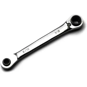 4-in-1 120- Box End Reversible Ratcheting Wrench, 5/16, 3/8, 7/16, 1/2 in., SAE